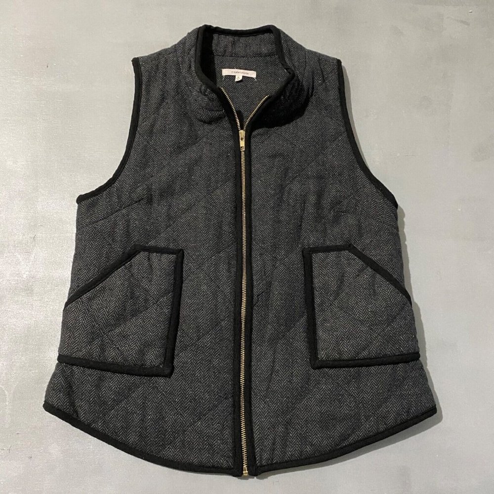 Stitch fix 41 hawthorn vest Jacket Womens Size Medium herringbone gray‎ black